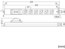 サンワサプライ 漏電ブレーカータップ(3P・6個口・3m) TAP-BR36LN-3