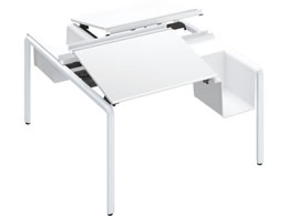 �R�N�� UPTIS �f�X�N���ʓƗ� �o�X�P�b�gW1200 �z���C�g�~�r��