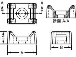 パンドウイット タイマウント 耐候性ポリプロピレン黒 (100個入) TM2S8