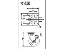 ユーエイ 産業用キャスターダブルS付自在車130径MCナイロン車輪 MCBJB