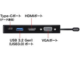 サンワサプライ USB Type-Cマルチ変換アダプタ AD-ALCMHV2BK