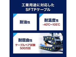 サンワサプライ カテゴリ6A SFTPハンダ産業用LANケーブル 20m ネイビー