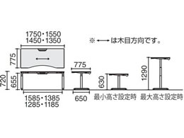 コクヨ シークエンス ウイング机ソフトFレバーW1400グレインド