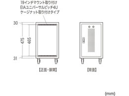 サンワサプライ キャスター付きハブボックス (4U・ブラック) CP