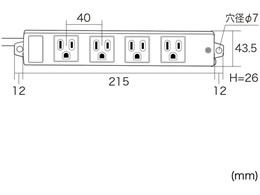 サンワサプライ 工事物件タップ 3P・4個口・1m TAP-K4N-1 | Forestway