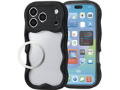 �G���R��/iPhone18 Pro �n�C�u���b�h�P�[�X �t���[���J���[ �E�F�[�u �Ɍ� �u���b�N/PM-A26CFCWKBK