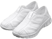 KAZEN/メッシュスリップオンシューズ ナースシューズ 24-5283-0002 22.5cm WLD APK188-50(ホワイト)
