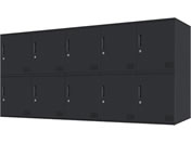 Netforce/�L���[�{�C�h ���b�J�[ 10�l�p 5��2�i �V�����_�[�� ����450mm �X�`�[�� �u���b�N�~�u���b�N/CUB3545S10-BKBK