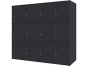 Netforce/�L���[�{�C�h ���b�J�[ 12�l�p 4��3�i �V�����_�[�� ����450mm �X�`�[�� �u���b�N�~�u���b�N/CUB3545S12-BKBK
