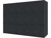 Netforce/�L���[�{�C�h ���b�J�[ 15�l�p 5��3�i �V�����_�[�� ����450mm �X�`�[�� �u���b�N�~�u���b�N/CUB3545S15-BKBK