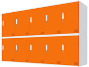 Netforce/�L���[�{�C�h ���b�J�[ 10�l�p 5��2�i �V�����_�[�� ����600mm �X�`�[�� �z���C�g�~�I�����W/CUB3560S10-WHOR