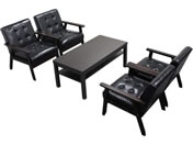 Netforce/�A�j�[�^ ����5�_�Z�b�g 4�l�p �\�t�@ 1�l�|4��+�ؖڒ��e�[�u�� �u���b�N�~�_�[�N�u���E��/ANITA-1A4T3S-BK