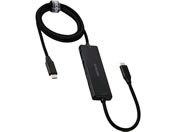 エレコム/USB Type-C ハブ 充電ケーブル一体型 4ポート USB-C×2 USB-A×2 高速データ転送/U3HC-C040PBK