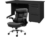 Netforce/�f�X�N�`�F�A�Z�b�g �Б�3�i W1400 �����f�X�N+�`�F�A ���~�u���b�N/LKD147BKDYBKBK3