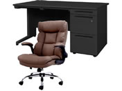 Netforce/�f�X�N�`�F�A�Z�b�g �Б�3�i W1400 �����f�X�N+�`�F�A ���~�u���E��/LKD147BKDYBKBR3