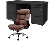 Netforce/�f�X�N�`�F�A�Z�b�g ����3�i W1400 �����f�X�N+�`�F�A ���~�u���E��/LRD147BKDBKBR33