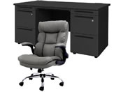 Netforce/�f�X�N�`�F�A�Z�b�g ����3�i W1400 �����f�X�N+�`�F�A ���~�O���[/LRD147BKDBKGY33