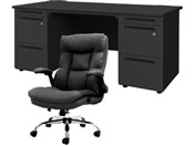 Netforce/�f�X�N�`�F�A�Z�b�g ����3�i W1600 �����f�X�N+�`�F�A ���~�u���b�N/LRD167BKDBKBK33