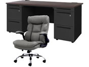 Netforce/�f�X�N�`�F�A�Z�b�g ����3�i W1600 �����f�X�N+�`�F�A ���~�O���[/LRD167BKDBRGY33