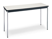 コクヨ 会議テーブル ステンレス丸脚 棚無W1500×D750ナチュラルグレー