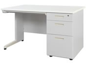 Netforce/ナッツ 片袖机 3段 幅1200mm ニューグレー×ホワイト/LKD-127-FWNGWH3