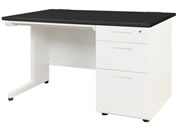 Netforce/ナッツ 片袖机 3段 幅1200mm ホワイト×ブラック/LKD-127-FWWHBK3