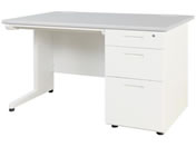 Netforce/ナッツ 片袖机 3段 幅1200mm ホワイト×ニューグレー/LKD-127-FWWHNG3