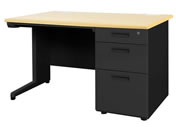 Netforce/ナッツ 片袖机 3段 幅1200m ブラック×ナチュラル/LKD-127B-FWBNA3