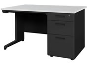 Netforce/ナッツ 片袖机 3段 幅1200m ブラック×ニューグレー/LKD-127B-FWBNG3