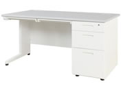 Netforce/ナッツ 片袖机 3段 幅1400mm ホワイト×ニューグレー/LKD-147-FWWHNG3