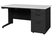 Netforce/ナッツ 片袖机 3段 幅1400m ブラック×ニューグレー/LKD-147B-FWBNG3