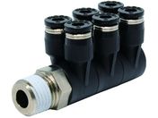 PISCO/チューブフィッティング トリプルブランチエイ チューブ4 接続口径R1/4 PAT4-02