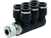 PISCO/チューブフィッティング トリプルブランチエイ チューブ6 接続口径R1/4 PAT6-02