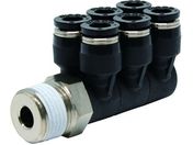 PISCO/チューブフィッティング トリプルブランチエイ チューブ6 接続口径R3/8 PAT6-03