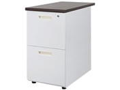 Netforce/ナッツ 脇机 2段 幅400mm ニューグレー×ダークブラウン/LD-WD2-FW-NGDBR