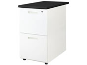 Netforce/ナッツ 脇机 2段 幅400mm ホワイト×ブラック/LD-WD2-FW-WH-BK