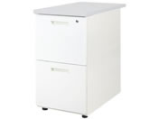 Netforce/ナッツ 脇机 2段 幅400mm ホワイト×ニューグレー/LD-WD2-FW-WH-NG