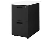 Netforce/ナッツ 脇机 2段 幅400mm ブラック×ホワイト/LD-WD2B-FW-BKWH