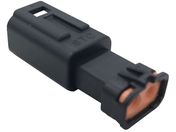 TRUSCO/防水コネクタ ソケットハウジング 2芯 中継用 10個入 被覆外径φ2.7〜3.2 黒 P-CE01A5-02B0-03