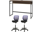 Netforce/�n�C�f�X�N1��+�n�C�`�F�A2�r �Z�b�g ��1500mm �L���X�^�[�r �f�X�N�`�F�A BK�~WN �`�F�A NV/HD1545CRH12BWNV
