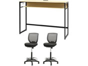 Netforce/�n�C�f�X�N1��+�n�C�`�F�A2�r �Z�b�g ��1500mm �Œ�r �L���X�^�[�r �f�X�N�`�F�A BK�~NA �`�F�A GY/HD1545CRHFLBNGY