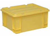 矢崎化工/ポリコンテナー(蓋付)10-3260-0502 イエロー PT-28(485X370X240)