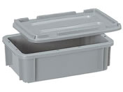矢崎化工/ポリコンテナー(蓋付)ボックスコンテナー 10-3245-0004 ライトグレー PT-5(330X210X115MM)