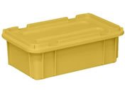 矢崎化工/ポリコンテナー(蓋付)ボックスコンテナー 10-3245-0202 イエロー PT-9(380X290X140MM)