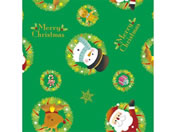 ササガワ/包装紙 リースサンタ緑 半才判/49-3002