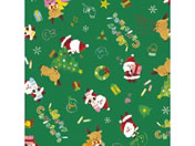 ササガワ/包装紙 らくがきサンタ緑 半才判/49-3075