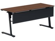 G)コクヨ/フラップテーブル カーム 棚幕板付 ブラウン脚黒 W1500*D600