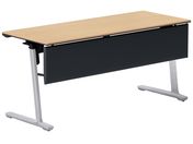 G)コクヨ/フラップテーブル カーム 棚幕板付 ナチュラル脚銀 W1500*D600
