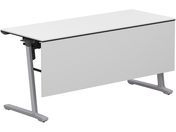 G)コクヨ/フラップテーブル カーム 棚幕板付 ホワイト 脚銀 W1500*D600