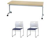 Netforce/�e�[�u��1��+�`�F�A2�r�Z�b�g W1800mmD600 ����NAWV